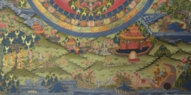 Thangka rituel du mandala du Bouddha
