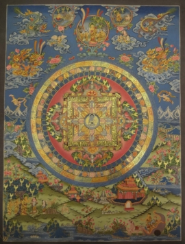 Thangka rituel du mandala du Bouddha