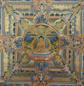 Thangka tibétain du Mandala de Bouddha