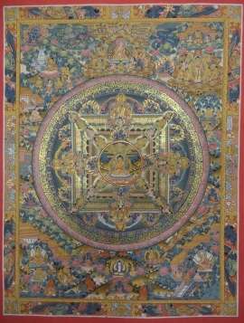 Thangka tibétain du Mandala de Bouddha