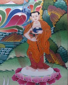 Tibetan Shakyamuni Buddha with 2 standing God