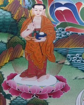 Tibetan Shakyamuni Buddha with 2 standing God