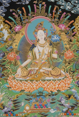 White Tara Tibetan Thangka