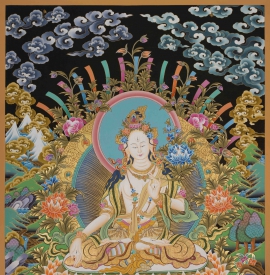 White Tara Tibetan Thangka