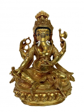 Ganesh Statue - Copper Gold Plated