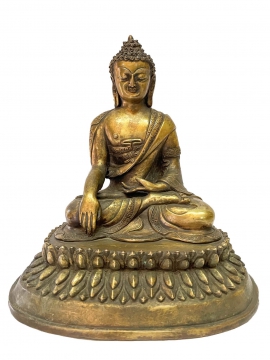 Shakyamuni Buddha Tibetan Statue - Copper Gold Plated