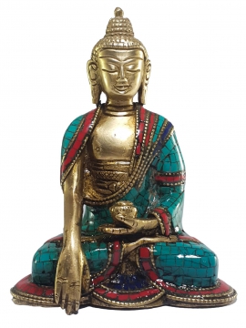 Shakyamuni Buddha Buddhist Statue - Brass and Stone