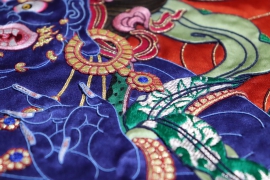 Thangka en appliqué de Vajrapani