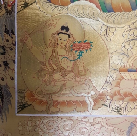 Peinture rituelle de Chenrezig avec Vajrapani