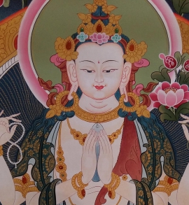 Art tibétain de Chenrezig avec Vajrapani
