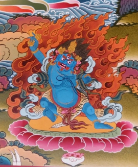 Art tibétain de Chenrezig avec Vajrapani