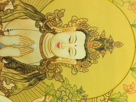 Peinture de Chenrezig Jaune