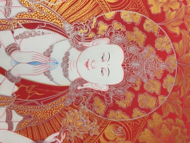 Peinture Thangka du Chenrezig tibétain