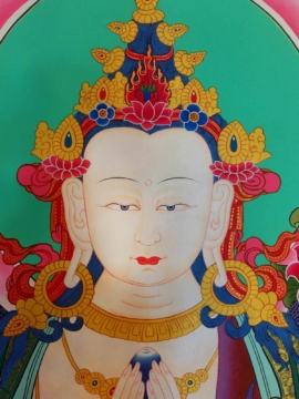 Art traditionnel de Chenrezig avec Vajrapani