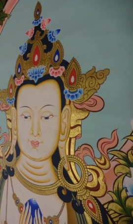 Chenrezig avec Pancha Buddha Thangka