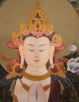 Art rituel bouddhiste de Chenrezig avec Vajrapani