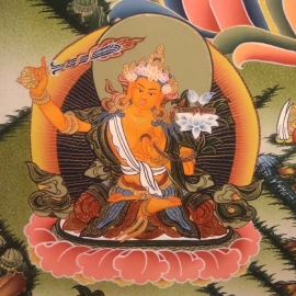 Art rituel bouddhiste de Chenrezig avec Vajrapani