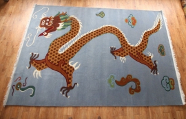 6*9 ft Tibetan Rug with Dragon