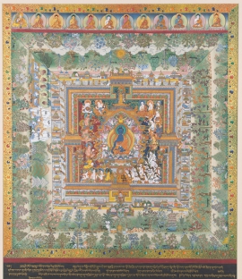 Thangka Artwork Depicting Buddhist Healing Practices