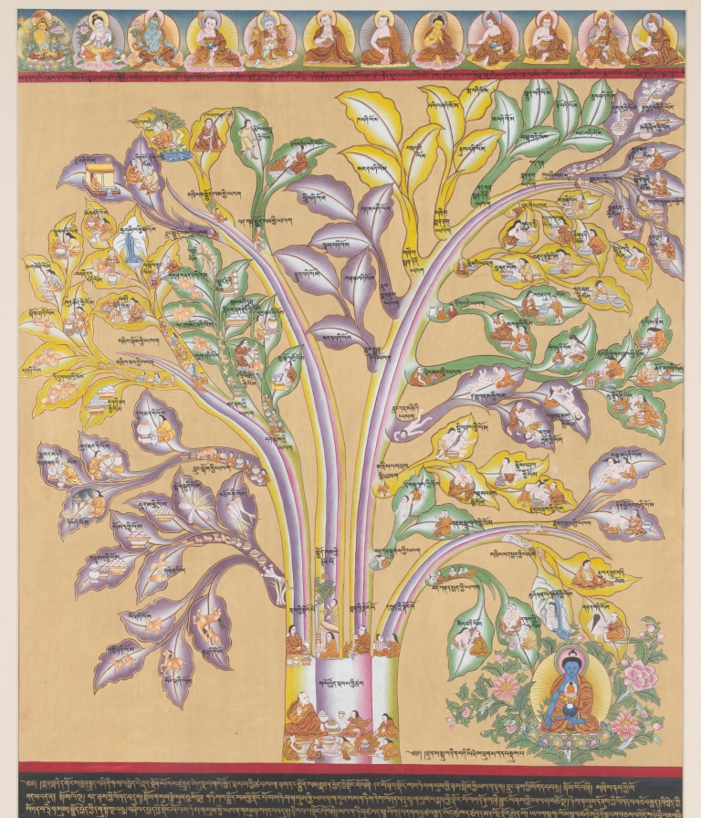 Blue Beryl Tree 3 – The Foundation of Medical Diagnosis Thangka