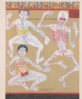 Thangka Painting Depicting the Nervous System
