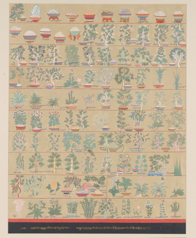 Traditional Medical Artwork Featuring Blue Beryl