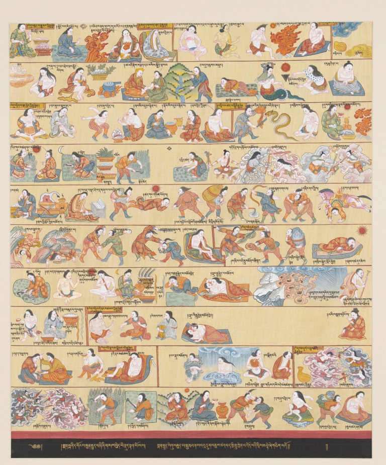 Authentic Thangka Artwork of Traditional Medicine