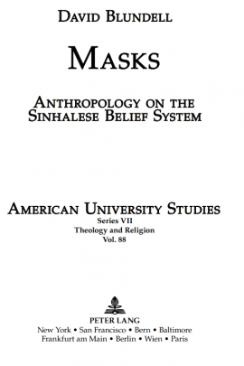 MASK: Anthropology on the Sinhalese Belief System