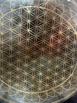 Gong de 50 cm avec gravure de fleurs
