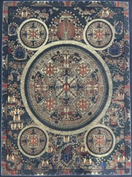 Arte de pintura de mandala del Buda tibetano