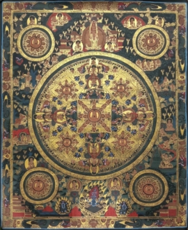 Thangka de mandala budista tradicional