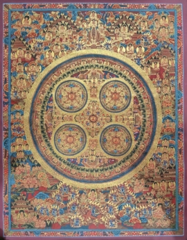 Arte tradicional de pintura de mandala budista