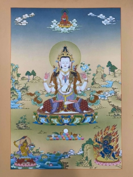 Chenrezig Karma Gardri Thangka