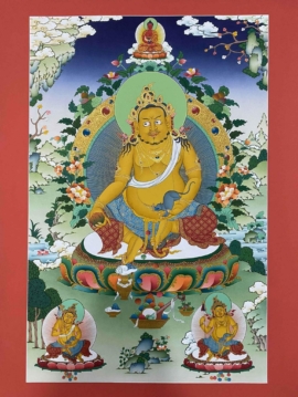 Karma Gardri Yellow Jambhala Thangka