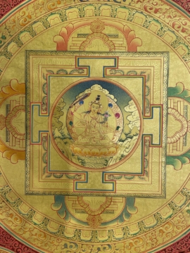 Hand Painted Manjushri Mandala on Cotton Canvas