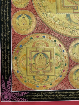 Hand Painted Manjushri Mandala on Cotton Canvas