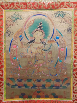 Manjushree Thangka on Cotton Canvas