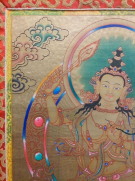 Manjushree Thangka on Cotton Canvas