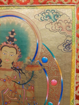 Manjushree Thangka on Cotton Canvas