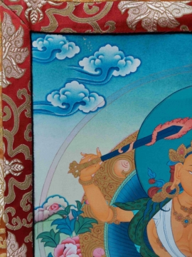 Tibetan Thangka of Manjushree on Cotton Canvas