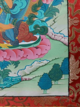 Tibetan Thangka of Manjushree on Cotton Canvas