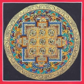 Nine Planets Mandala on Cotton Canvas