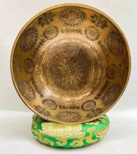 Jambati Singing Bowl with Tibetan Symbols