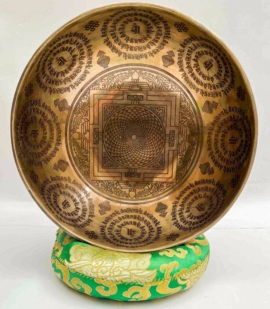Yantra & mantra carved bowl