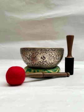 Elephant carved jambati singing bowl