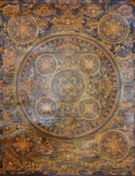 Pancha Mandala Vajrayana sobre lienzo de algodón