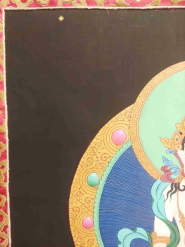 White Tara Thangka on Cotton Canvas
