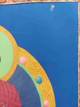 Handmade Shakyamuni Buddha Thangka on Cotton Canvas