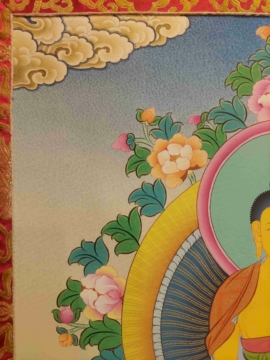 Shakyamuni Buddha Thangka on Cotton Canvas