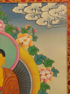 Shakyamuni Buddha Thangka on Cotton Canvas